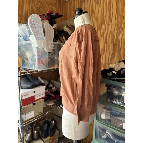 Club Monaco Sweater Merino Wool & Silk Blend Dusty Rose Clay NWOT Sz L - Picture 5 of 9